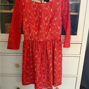 FRENCH CONNECTION Elegant tangerine mango orange Lace Dress SIZE 4
